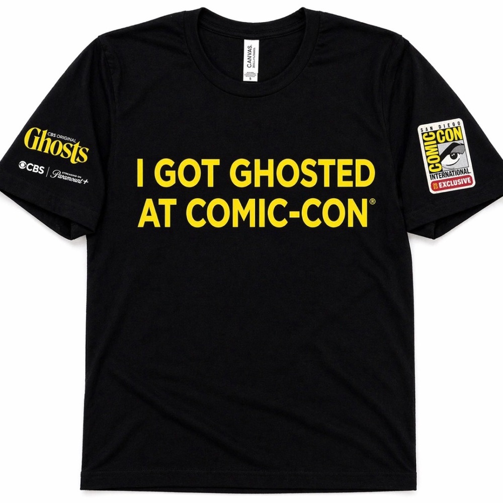 Ghosts CBS Comic-Con Graphic Tee Small Bella Canvas “I Got Ghosted At Comic-Con”